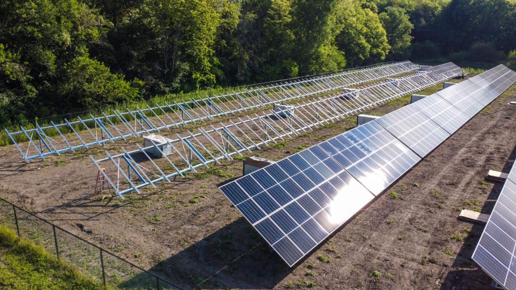 Photo of the solar array at Hamilton Southeastern schools