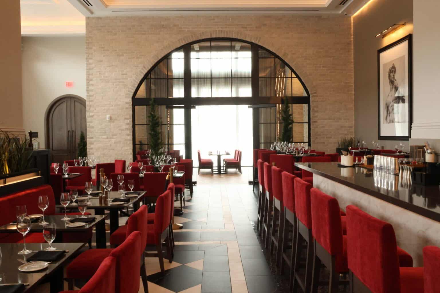 The interior of Amore Restaurant at the Pearl in Fort Wayne